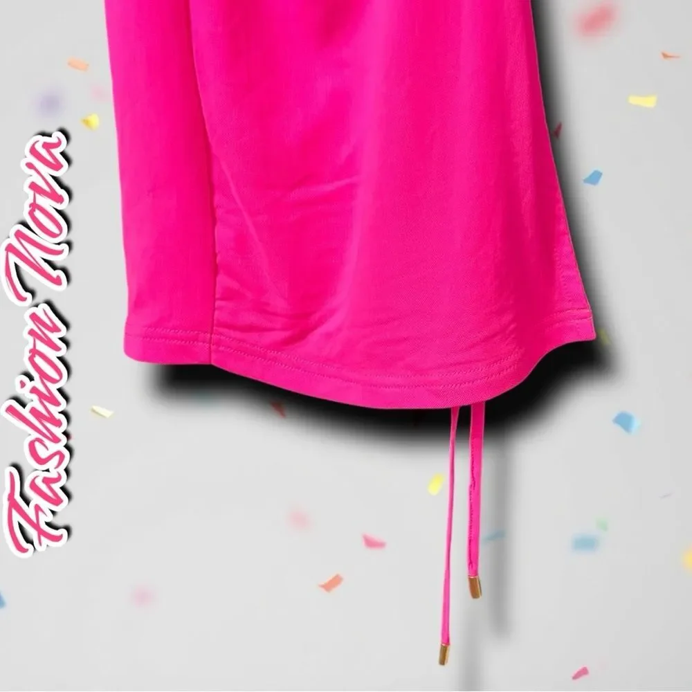 Preowned Fashion Nova Elle Mesh Midi Dress – Neon Pink - XS - Picture 3 of 13